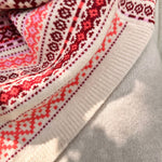Cotswold-knit-foxcote-twisted-snood-rose coloured close up.