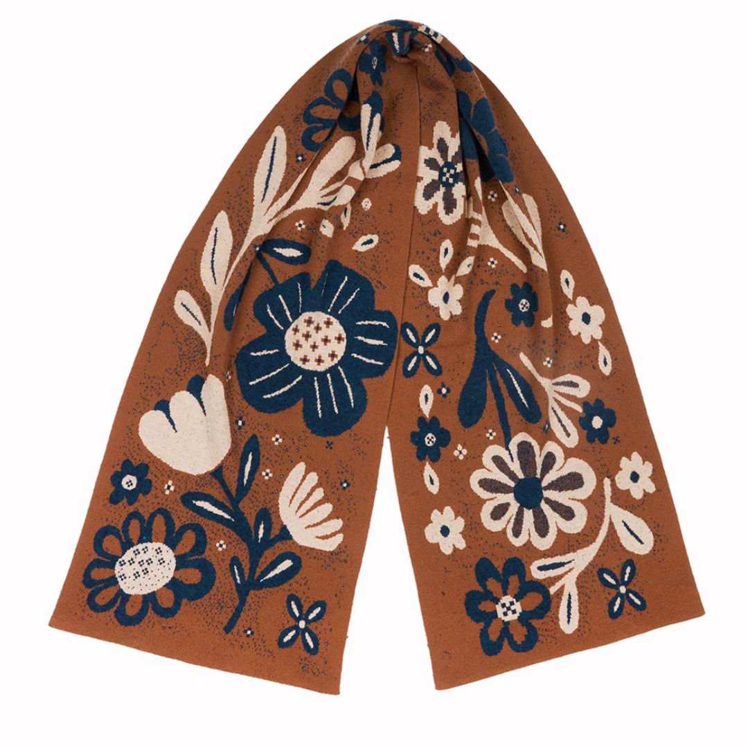 Floral patterned scarf on a white background