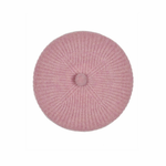 Pink knitted beret on a white background