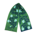 Green scarf with floral pattern on a white background