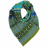 green and blue twisted scarf on a white backround