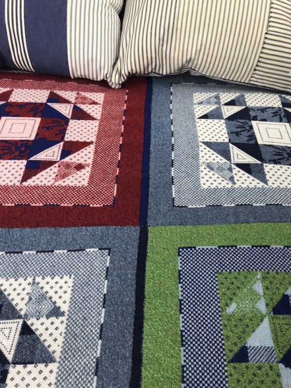 Cotswold Knit Burford Patchwork Blanket close up detail - As featured in Red Magazine 150 Great Gifts from Small Brands