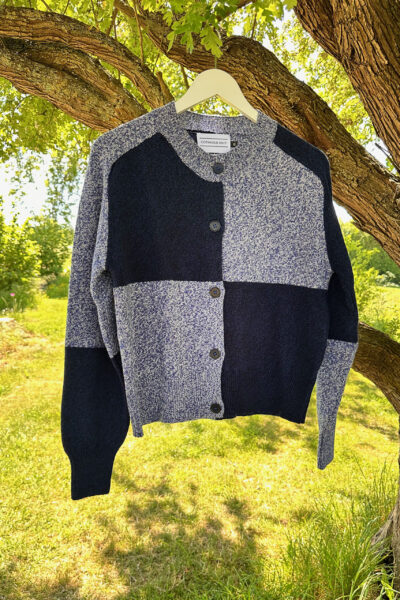 Tewksbury Check Cardigan - Denim