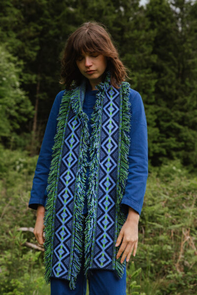 Suedey Fringe scarf - Delphimium