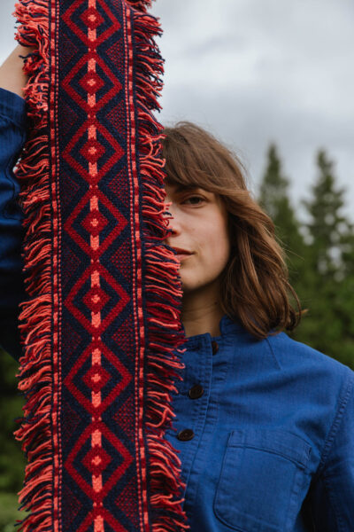 Suedey Fringe scarf - Peony