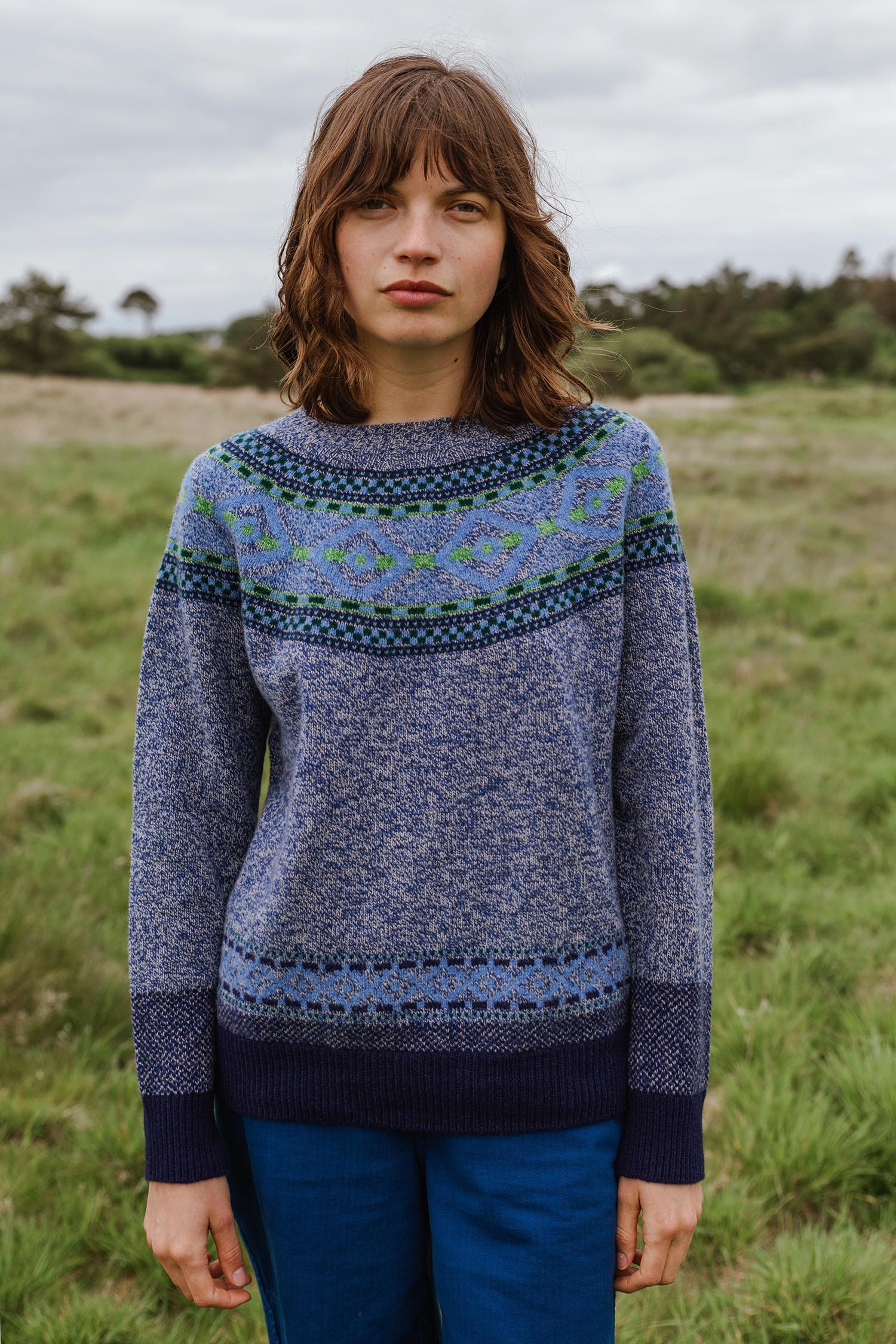 Yoke Jumper Denim Cotswold Knit