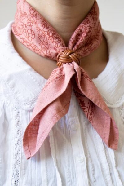 Natural Dye Silk Bandana - Cameo Pink
