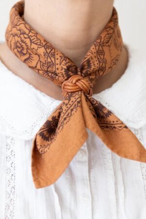 Natural Dye Silk Bandana | Golden Oak